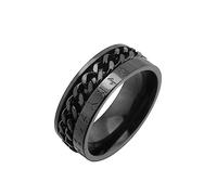 MeiLiSis Schmuckringe Für Unisex - Personalisierter Leuchtender Ring Im Nordischen Stil, Digitaler Drehbarer Wikinger-Kettenring, Zubehör, Versprechensring, Paarring, Schwarz, 12