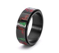 MeiLiSis Schmuckringe Für Unisex - Weihnachtsbaum, Elch, Stern, Liebe, Drehbarer Ring, Herren- Und Damen-Accessoires, Einfacher Modischer Charm-Schmuck, Silber, 10