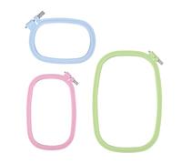 MEILVMEIJI Stickrahmen aus ABS-Kunststoff, quadratisch, für Handnäharbeiten, Bastelprojekte, wiederverwendbar, 3 Stück