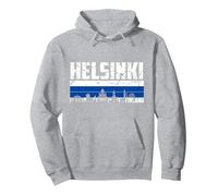 Mein Helsinki Skyline Heimat Stadt Souvenir Pullover Hoodie, Unisex für Erwachsene, Grau Meliert, XL