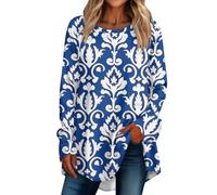 Meine Bestellung Anzeigen Blusenshirt Damen Glitzer Oberteile Damen Damen Oberteile Sexy Gestreifter Bedruckt Long Sleeve Oversized Sweatshirt Rundhals Longshirt Casual Pulli Elegante Blusen Xxl
