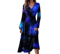 Meine Bestellung Anzeigen Sommerkleid Damen Farbverlauf Druck Lang Kleid Tunika Midikleid Taille Kleid A-Linie Partykleid Cocktailkleid Strandkleid Damen Sexy Kleid Damen Schicke Sommerkleider,Gold,XL