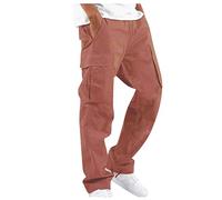 Meine Bestellungen Anzeigen 2024, Cargohose Herren Trekkinghose Herren Zip Off Regular Fit Lang Cargo Hosen Mit 4 Tasche Männer Einfarbig Baggy Hose Herren Cargohose Softshellhose Herren(Red,Xl)