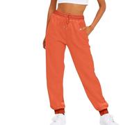Meine Bestellungen Anzeigen 2024, Damen Hosen Sommer Joggpants Damen High Waist Sweathose Mit Kordelzug Straight Bein Hose Fitnesshose Sweatpants Casual Sommer Hosen Damen Locker (Orange,L)