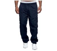 Meine Bestellungen Anzeigen 2024, Freizeithose Herren Cargohose Herren Baggy Einfarbig Regular Fit Jogginghose Casual Sporthose Elastische Taille Herren Cargohose Latex Hose Für Männer(Navy,3Xl)