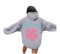 Meine bestellungen anzeigen Damen Pullover ragwear Damen Damen Oversize Briefe Drucken Sweatshirt Kapuzenpullover Mit Tasche Winter Fleece Kapuzenpullis Sweater Damen (Grau, XXL)