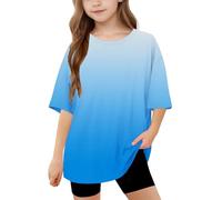 Meine bestellungen anzeigen Oversize T-Shirt Mädchen und Junge Farbverlauf Tshirt Casual Rundhals Bluse Sommer Locker T Shirt Dünne Kurzarm Oberteile Bequem Basic Tee Top Baumwolle