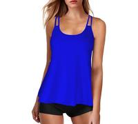 Meine Bestellungen Anzeigen，Tankini Damen Bauchweg Bademode Set Damen Freizeit Einfarbig Tankini Badeanzug Zweiteiler Tankinis Set Sommer Elegant Badeanzüge für Damen Tankini Oberteil mit Badeshorts