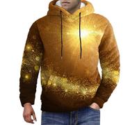 Meine Bestellungen Anzeigen, Ugly Christmas Sweater Y2K Hoodie Weihnachten Druck Langarm Kapuzenpullover Mit Taschen Xmas Pullover Weihnachtshoody Oversized Hoodie Winterpullover Herren Warm(Gold,Xl)