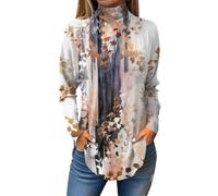 Meine Bestellungen Damen Tshirt Chiffon Bluse Damen Damen T-Shirt Rundhals Long Sleeve Oversized Sweatshirt Blumen Bedruckt Oberteile Basic Pulli Casual Longshirt Leichte Langarmshirt Damenbluse 3Xl