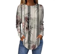 Meine Bestellungen Leinenbluse Damen T Shirts Damen Sommer Shirt Weiß Damen Blumen Bedruckt Rundhals Oversized Sweatshirt Long Sleeve Sweatshirt Basic Laufshirt Herbst Langarmshirt Combat Shirt Xxl