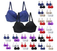 Meine Bestellungen Sale Angebote Damen Push Up BH Mit Blumen Spitze Schalen BH Elegant Vollschalen Bequem Große Brüste Bra Komfort Klassische BHS Travel Must Have