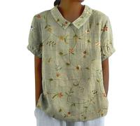 Meine Letzte Rechnung Einsehen Leinenbluse Damen Sommer Kurzarm Sommerbluse Musselin Shirt Leinen Tunika Große Größen Elegante Oberteile Leinenshirt Black Week Angebote 2025