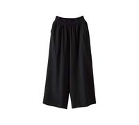 Meine Monatsabrechnung Einsehen Angebote Sale Sommerhose Damen Leicht Fashion Casual Cotton and Linen Wide Leg Pants Solid Color Large Size Loose Elastic Waist Cropped Pants Fahrrad Hose Primedays
