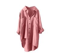 Meine Monatsabrechnung Einsehen Eine Bestellung Deals of The Day Leinenbluse Damen Lang Sommer Leinenhemd Knopfleiste Hemd Casual Lose Musselin Bluse Große Größen Leinen Shirt Longbluse Must Have