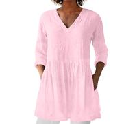 Meine Monatsabrechnung Leinenbluse Damen, Blusenshirt Langarm Sommer Leinen Shirt Sommerblusen Leicht Strand Tunika Luftig Boho Elegante Oberteile Tshirt Longshirt Blusen & Tuniken Für Damen