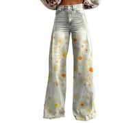 Meine Monatsabrechnungen Anzeigen Deals of The Day Women Jeans Damen High Waist Weites Bein Hose Große Größen Stretch Baggy Mom Jeans Wide Leg Frauen Sommer Bequem Sommerhose Freizeithose Outlet Shop