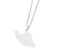 meiodtion Iran Kette, Iran-Karten-Halskette Für Unisex-Schmuck, Iranischer Karten-Anhänger Mit Flagge, Party-Kleid-Accessoires Im Ethnischen Stil, Patriotisches Symbol-Halsketten-Geschenk