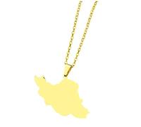 meiodtion Iran Kette, Iran-Karten-Halskette Für Unisex-Schmuck, Iranischer Karten-Anhänger Mit Flagge, Party-Kleid-Accessoires Im Ethnischen Stil, Patriotisches Symbol-Halsketten-Geschenk