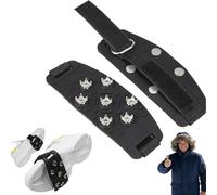 meiodtion Spikes Für Schuhe Winter, 1 Paar Schuhspikes Zum Überziehen Mit 7 Spikes, Mit Klettverschlüsse für Wandern Hiking Walking Winter, Stretch rutschfeste Steigeisen, Schwarz