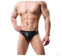 meiodtion String Tanga Männer Tanga Herren PU Leder G-String Unterwäsche Männer Slips Thong Wetlook Unterhosen Low Rise T-Back Leder Slips Sexy Men Sport Unterhosen Männer Unterwäsche Herren Tanga