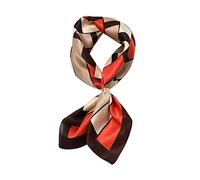 MEISEE Schal aus 100% reiner Maulbeerseide, quadratisch, 68,6 x 68,6 cm, Kopftuch, Kopftuch für Damen, in Geschenkverpackung, Orange Plaid, 27in