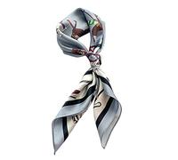 MEISEE Schal aus 100% reiner Maulbeerseide, quadratisch, 68,6 x 68,6 cm, Kopftuch, Kopftuch für Damen, in Geschenkverpackung, Blau Grau, 27in