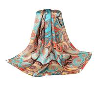 MEISEE Schal aus 100 % Seide, 109,2 x 109,2 cm, groß, quadratisch, leicht, Kopftuch, Halstuch, Haarwickel, Schals mit Geschenkverpackung, Grüner Klassiker, 109 cm