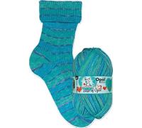 Meisterwerke Best of Opal 4-fach Sockenwolle, 75% Schurwolle Superwash, 25% Polyamid, 100g Knäuel, 425m Lauflänge, Nadelstärke 2,5-3mm (9694 Mmmh, Eis!)