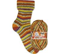 Meisterwerke Best of Opal 4-fach Sockenwolle, 75% Schurwolle Superwash, 25% Polyamid, 100g Knäuel, 425m Lauflänge, Nadelstärke 2,5-3mm (5003 Brasil)