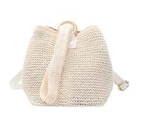 MEIZHITU Korbtaschen Damen Gehäkelte Clutch Handtasche Strohwebung Crossbody Umhängetaschen Handgelenk Abend Geldbörse Tasche Sommer Strandtasche Partytaschen Sommer Strand Geldbörse(Color:B)