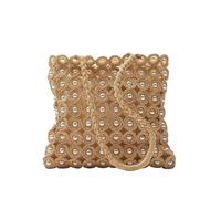 MEIZHITU Korbtaschen Damen Sommer Strohtaschen Stroh Gewebte Perlen Umhängetaschen Frauen Gewebte Handtaschen Sommer Strand Geldbörse