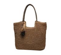 Korbtaschen Damen Stroh Strandtasche Sommer Gewebte Tragetasche Mit Quasten Groß Für Frauen Sommer Strand Geldbörse