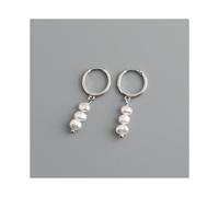 (MEJ375-Weißsilber) Echte 925 Sterling Silber Natürliche Süßwasser Barockperle Ungewöhnliche Ohrringe