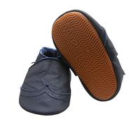 Mejale Baby Lauflernschuhe Jungen Mädchen Weicher Leder Krabbelschuhe Kleinkind Babyhausschuhe Rutschfesten Gummisohlen(Marineblau, 18-24 Monate, XL)