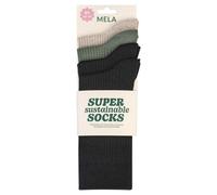 MELA 4er-Pack Bio-Socken 'Ripped', mix natural dark, Gr. 39/42