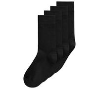 MELA - Gerippte Socken 4er Pack | Nachhaltig mit Fairtrade Cotton, GOTS & Grüner Knopf Zertifizierung (DE/NL/SE/PL, Numerisch, 39, 42, Regular, Regular, schwarz)
