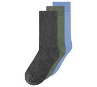MELA Basic Socken 3 Paare aus 100% Bio-Baumwolle ANTHRAZIT MELANGE,THYMIAN,FORGETMENOT 39-42