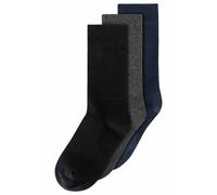 MELA Basic Socken 3 Paare aus 100% Bio-Baumwolle SCHWARZ,ANTHRAZIT MELANGE,NAVY 35-38