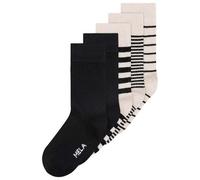 MELA Basic Socken 5 Paare aus 100% Bio-Baumwolle MIX A LOT OF BLACK STRIPES 35-38