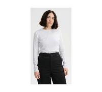 MELA Bio-Damen-Langarmshirt 'DHIVYA' mit Feinripp-Rundhalsausschnitt, weiß, Gr. L