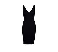 MELA Bio-Damen-Midi-Strickkleid "DIJA" mit V-Ausschnitt, schwarz, Gr. L