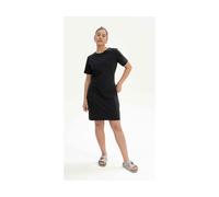MELA Bio-Damen-Mini-T-Shirt-Kleid 'DARSHA' mit Rundhalsausschnitt, schwarz, Gr. L