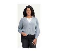 MELA Bio-Damen-Rippstrick-Cardigan 'BHUMA' mit Raglan-Ärmel, cloudy blue, Gr. L