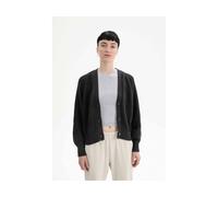 MELA Bio-Damen-Rippstrick-Cardigan 'BHUMA' mit Raglan-Ärmel, schwarz, Gr. M