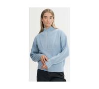 MELA Bio-Damen-Rippstrick Troyer 'KIMAYA' mit Stehkragen, salty blue melange, Gr. S