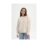 MELA Bio-Damen-Strickpullover 'ADAH' mit Rundhalsausschnitt, cream melange, Gr. L