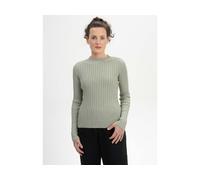 MELA Bio-Damen-Strickpullover 'NAMARI' mit kurzem Stehkragen, green clay, Gr. M