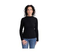 MELA Bio-Damen-Strickpullover 'NAMARI' mit kurzem Stehkragen, schwarz, Gr. L