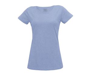 MELA Bio-Damen-T-Shirt blau melange, Gr. XL